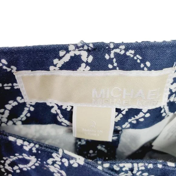 MICHAEL MICHAEL KORS Geometric Print Basics Ankle Pant Sz 2 - Picture 4 of 9